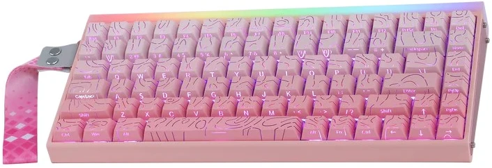 HERO84 HE Rožinis+Gradient+Contour Dragon King RGB AULA gasket klaviatūra