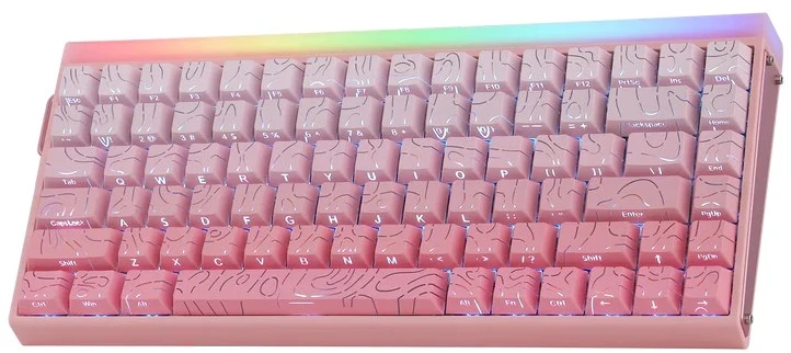 HERO84 HE Rožinis+Gradient+Contour Dragon King RGB AULA gasket klaviatūra