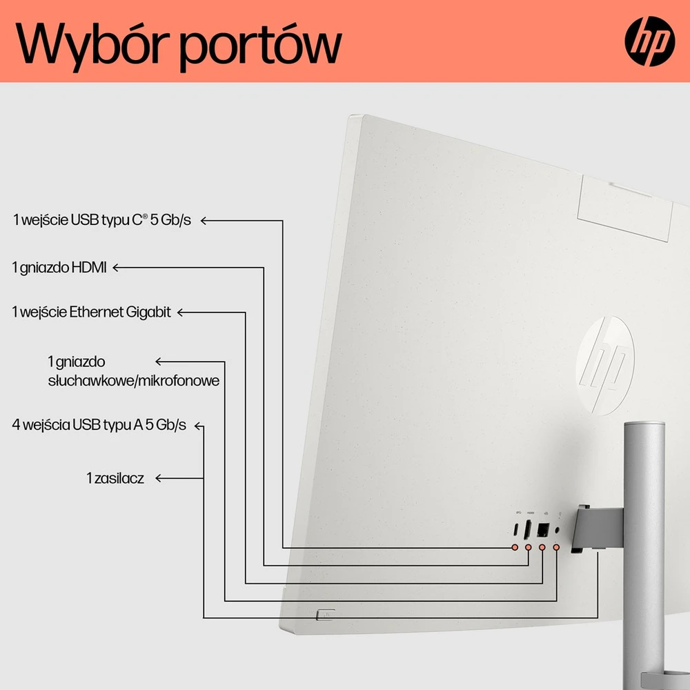 Stacionarus kompiuteris Hewlett Packard (HP) Visas viename kompiuteris - HP 24-cr0332nw, Ryzen 7, 16 GB RAM, 512 GB SSD, Full HD, Baltas
