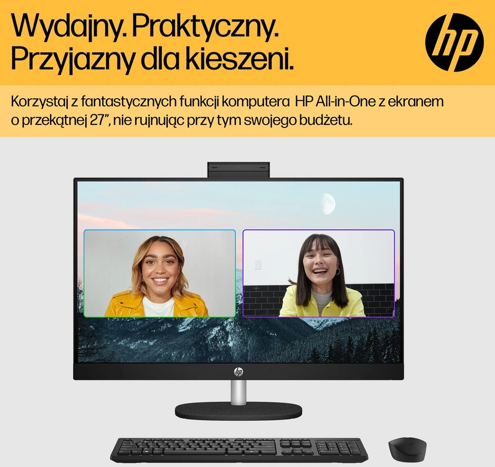 Hewlett Packard (HP) Visas viename kompiuteris - HP 27-cr0222nw, AMD Ryzen 7, 16 GB RAM, 512 GB SSD, Full HD, Baltas