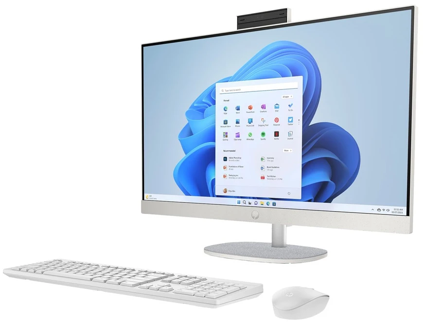 Hewlett Packard (HP) Visas viename kompiuteris - HP 27-cr0232nw, Ryzen 5 7520U, 16 GB RAM, 512 GB SSD, Full HD, Baltas