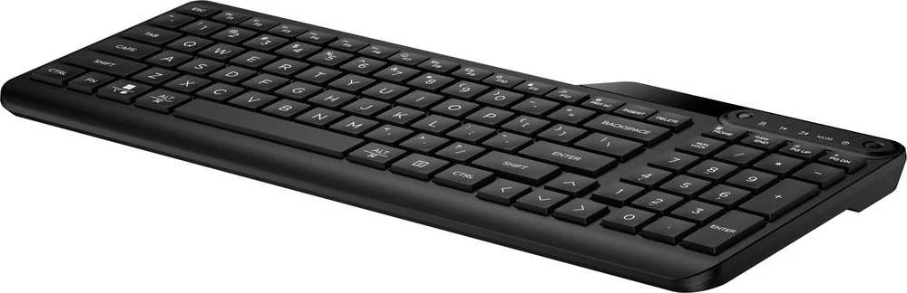 Hewlett Packard (HP) HP 475 Wireless Silent Klaviatūra - dviejų režimų, atsparus išsiliejimui, dezinfekuojamas, programuojamas - Juodas - US ENG