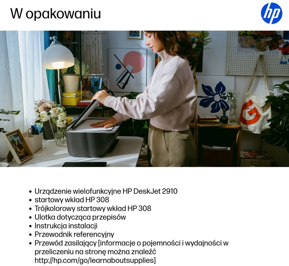 „Hewlett Packard“ (HP) „HP DeskJet 2910“ belaidis daugiafunkcis spalvotas spausdintuvas, „Instant Ink“