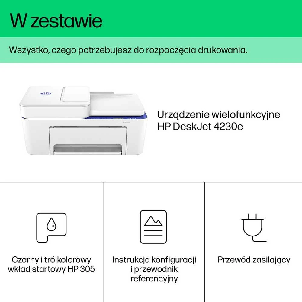 Hewlett Packard (HP) HP DeskJet 4230e Wireless All-in-One Color Spausdintuvas, Instant Ink; Copier, Scanner