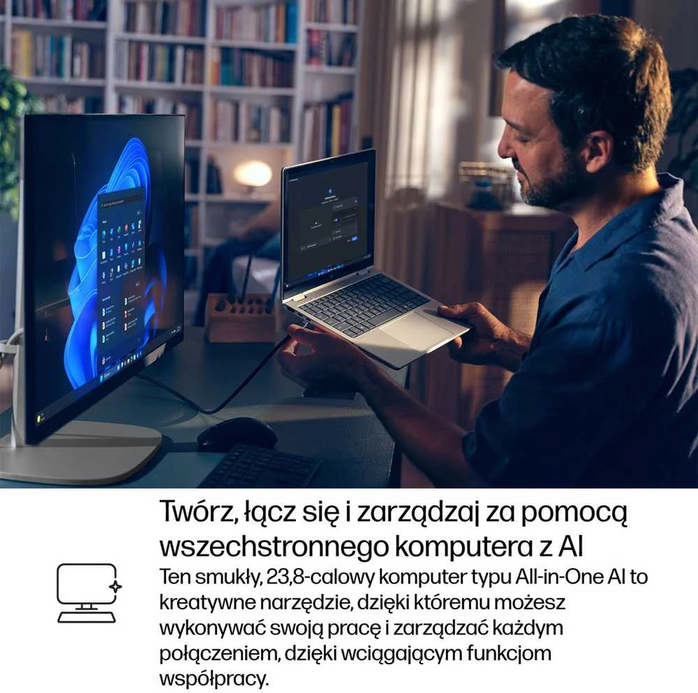 Stacionarus kompiuteris Hewlett Packard (HP) HP EliteStudio 8 G1i AI PC Intel Core Ultra 5 235 60.5 cm (23.8") 1920 x 1080 px Jutiklinis ekranas All-in-One PC 16 GB DDR5-SDRAM 512 GB SSD Windows 11 Pro Wi-Fi 7 (802.11be) Sidabrinis