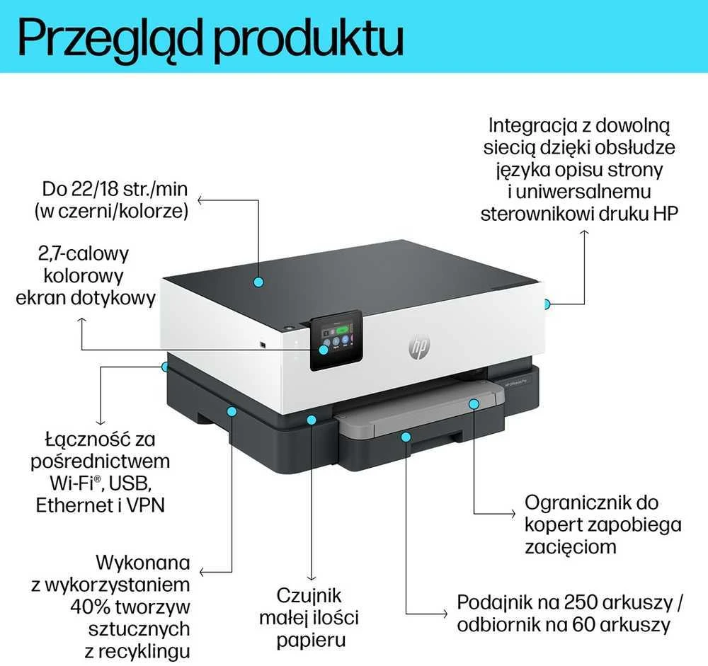Hewlett Packard (HP) HP OfficeJet Pro 9110b Wireless Color Spausdintuvas, Two-sided spausdinimas