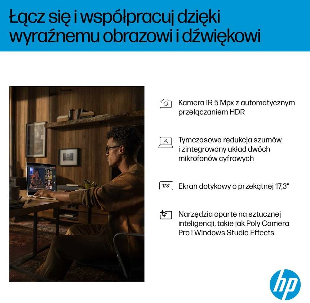 Hewlett Packard (HP) HP OmniBook 7 Next Gen AI 17-DC0073CL Copilot+ asmeninis kompiuteris Intel Core Ultra 7 258V Nešiojamas kompiuteris 43,9 cm (17,3") Full HD lietimui jautrus ekranas 32 GB LPDDR5x-SDRAM 1 TB SSD NVIDIA GeForce RTX 4050 Wi-Fi 6E (802.11ax) Windows 11 Home Sidabrinis Naujas Perpakuotas/Perpakuotas (Pažeista pakuotė)