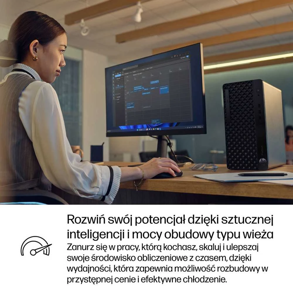 Stacionarus kompiuteris Hewlett Packard (HP) HP ProDesk 4 Tower G1i Desktop AI PC Intel Core Ultra 5 225 16 GB DDR5-SDRAM 512 GB SSD Windows 11 Pro Juodas