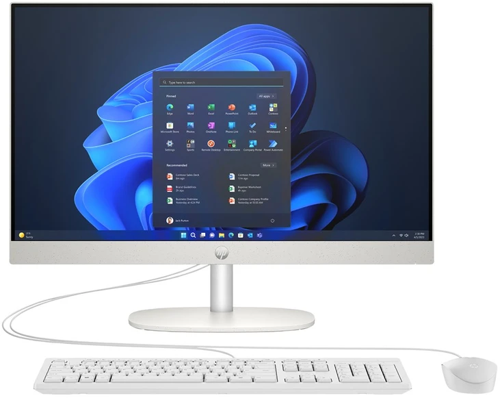 Hewlett Packard (HP) HP ProOne 240 G10 AIO Ultra 5 125U 23.8"FHD 250nits IPS AG 16GB DDR5 5600 SSD512 Intel UHD Cam5MP+IR W11Pro Baltas 3Y OnSite