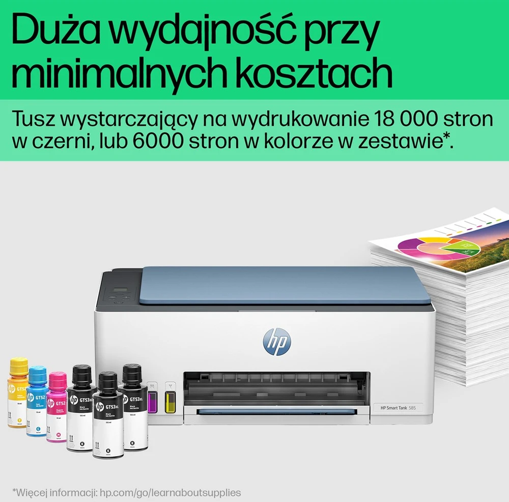 Hewlett Packard (HP) Spausdintuvas - HP Smart Tank 585, Terminis Rašalinis, A4, 4800 x 1200 DPI, 12 ppm, „Wi-Fi“