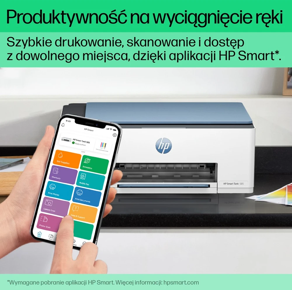 Hewlett Packard (HP) Spausdintuvas - HP Smart Tank 585, Terminis Rašalinis, A4, 4800 x 1200 DPI, 12 ppm, „Wi-Fi“