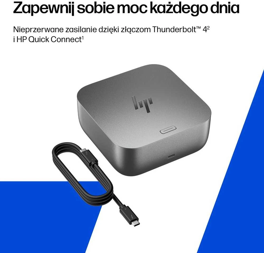 HP „Thunderbolt 4 Dock G6 100W“ – 3x USB-A, 2x USB-C, 1x USB-C „Thunderbolt 4“, 2x DisplayPort, 1x HDMI, 1x RJ-45, „Meteor Sidabrinis“, 3 metai
