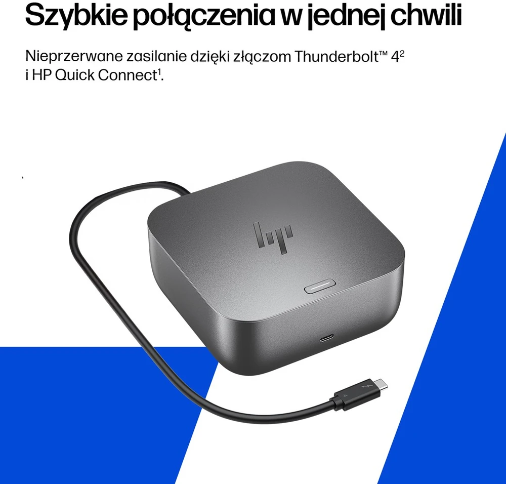 HP Thunderbolt 4 Ultra Dock G6 180W - 5x USB-A, 2x USB-C, 1x USB-C Thunderbolt 4, 2x DisplayPort, 1x HDMI, 1x RJ-45, Meteor Sidabrinis, 3 metai
