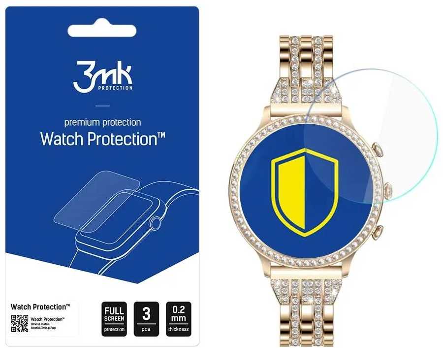 3Mk apsauga „Manta Diamond Lusso Gold SWD01GD“ – 3mk laikrodžių apsauga su „FlexibleGlass“