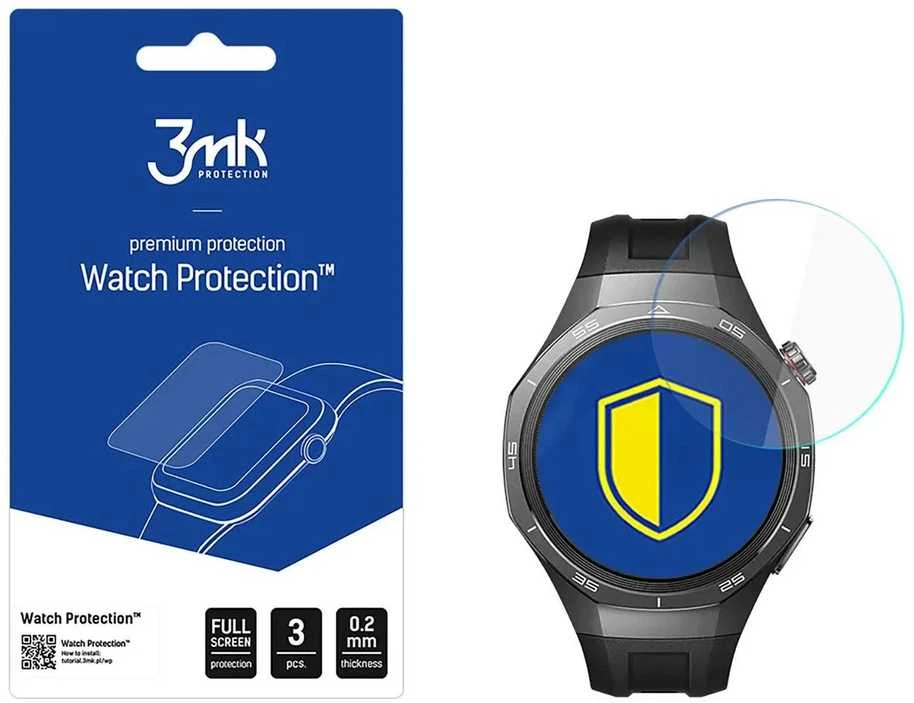 3Mk Protection Hibridinis stiklas 3mk laikrodžio apsaugai „FlexibleGlass“, skirtas „Huawei Watch GT5 Pro 46mm“