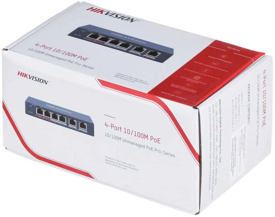 Šakotuvas SWITCH POE DS-3E0106HP-E 4 PRIEVADŲ Hikvision