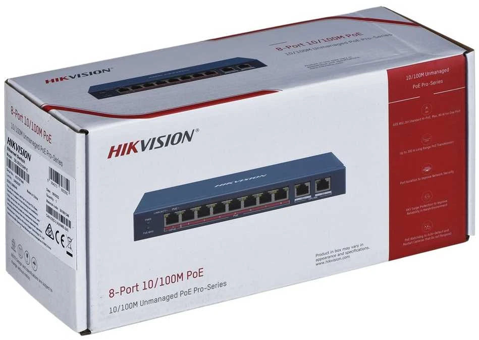 Šakotuvas SWITCH POE DS-3E0310HP-E 8 PRIEVADŲ Hikvision