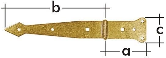 Lankstas vartams Domax 612301/816301, 30 cm, 0.2 cm, aukso