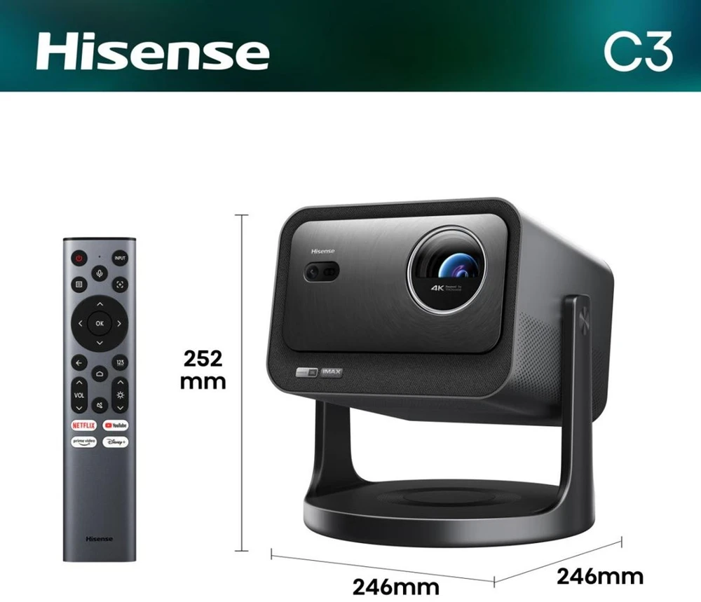 Hisense C3 DLP UHD 4K (3840x2160) 3D Sidabrinis