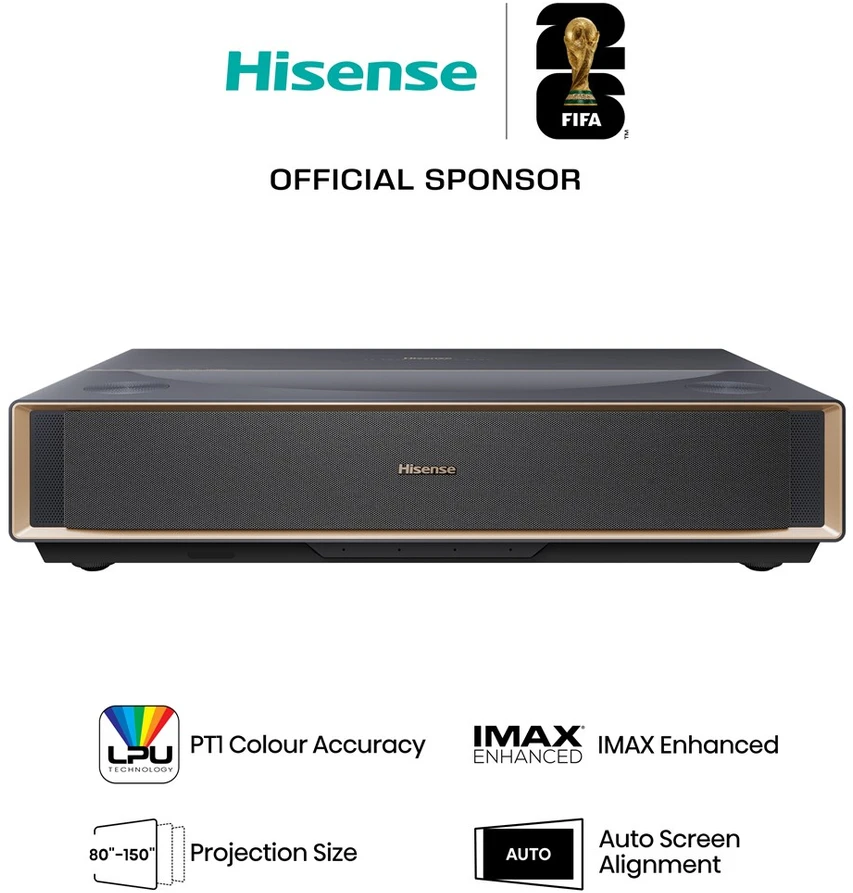 Hisense PT1 itin trumpo nuotolio projektorius UHD 4K (3840x2160) 3D Juodas