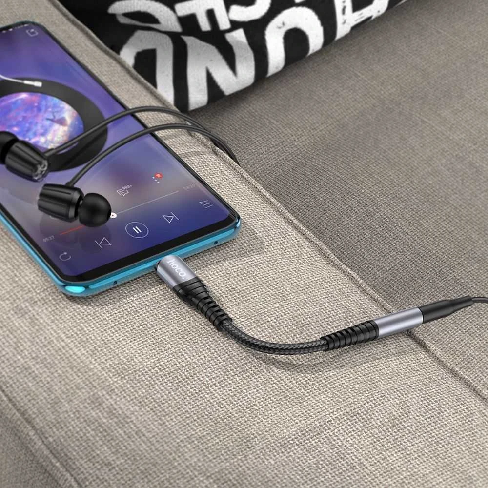 Audio adapteris Hoco LS33 Type-C to 3.5mm pilkas