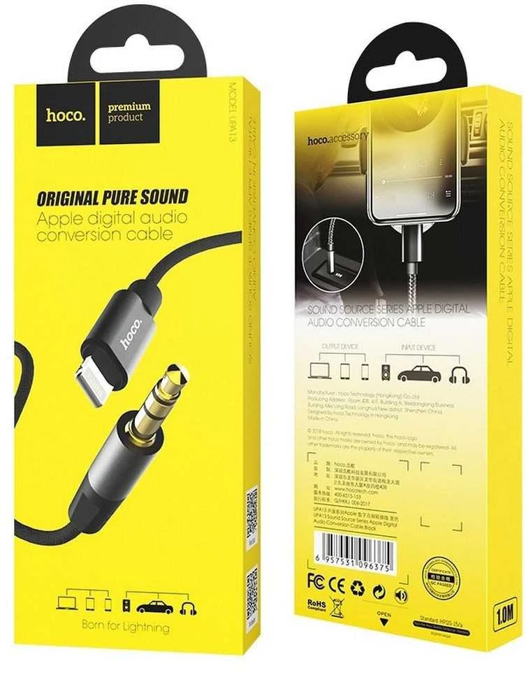 Phone Accessories Audio adapteris Hoco UPA13 lightning į 3,5 mm (p) juodas