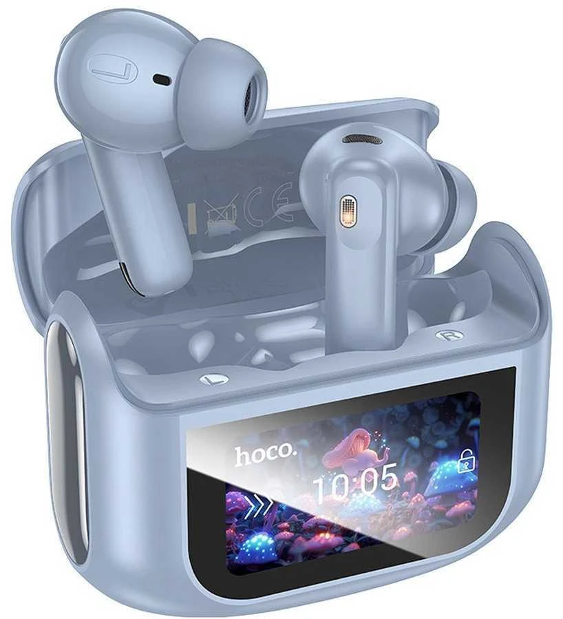 HOCO belaidės ausinės bluetooth su touch screen TWS ANC + ENC EQ21 mėlynas star