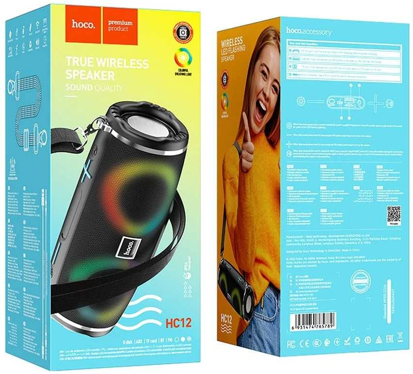 Belaidė kolonėlė LED 2 x 5W 2h Hoco HC12 juodas