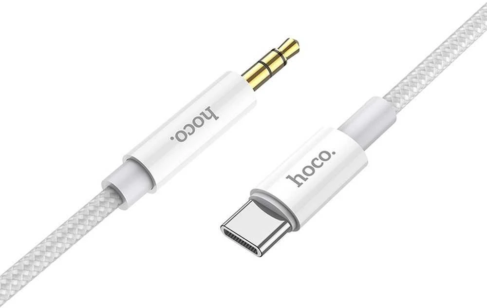 Kabelis AUX Jack 3,5 mm - USB C Hoco 1 m UPA19 sidabrinis