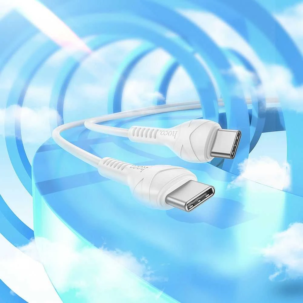 USB C į USB C laidas Hoco PD 60W 1 m X37 baltas