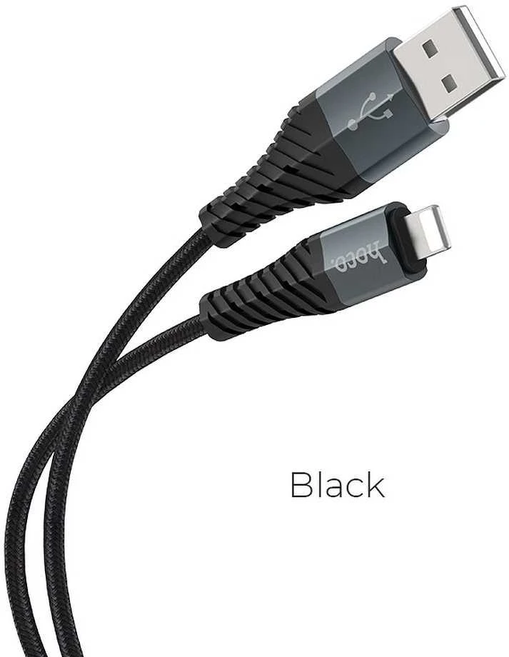 USB A tipo į „Lightning“ tipo laidas Hoco 2,4A, 1 m, X38, juodas