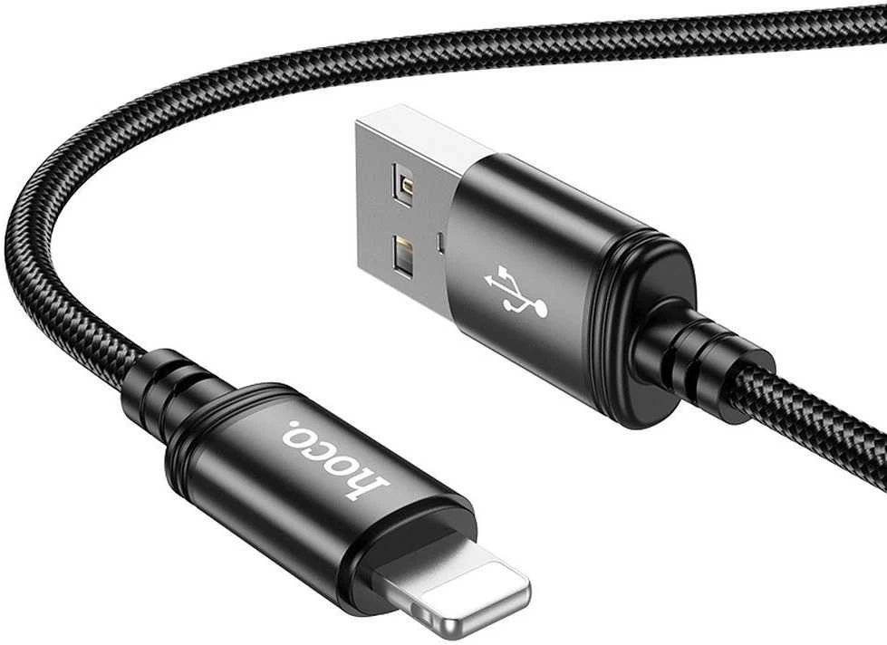 USB A tipo į „Lightning“ tipo laidas Hoco 2,4A 1 m X89 juodas