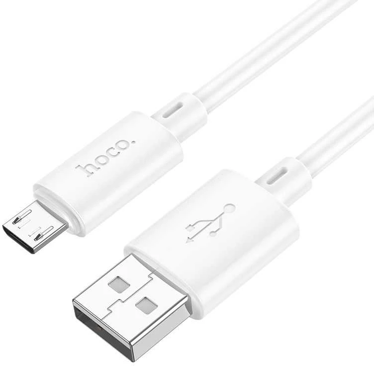Cable USB A to Micro USB Hoco 2,4A 1 m X88 baltas