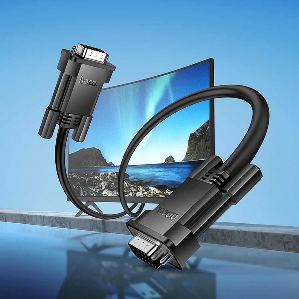Cable VGA to VGA Hoco HD 1080p 2 m US11 juodas