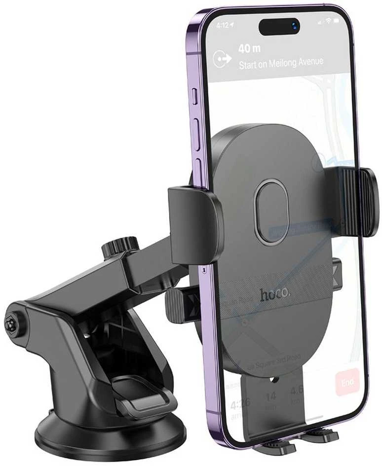 Automobilinis telefono laikiklis Hoco H19 (dashboard/windshield) juodas