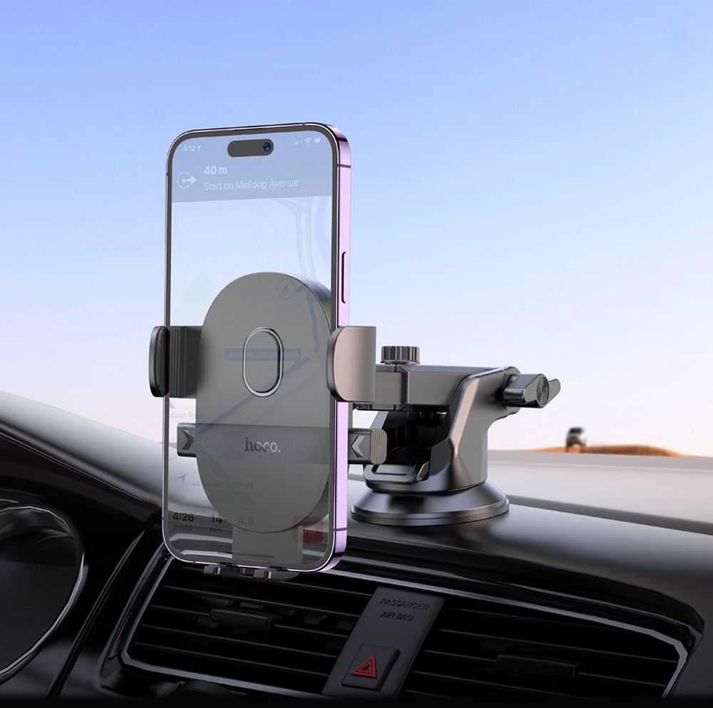 Automobilinis telefono laikiklis Hoco H19 (dashboard/windshield) juodas