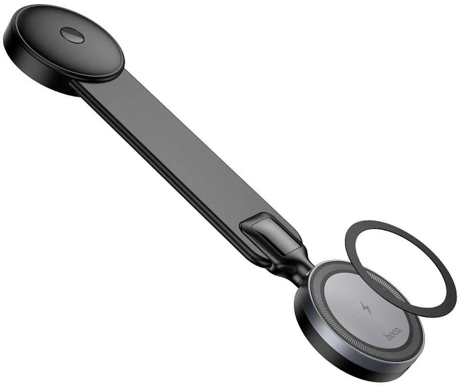 Belaidis automobilio telefono laikiklis, suderinamas su „Magsafe Hoco 15W“ prietaisų skydelio laikikliu HW29 juodas