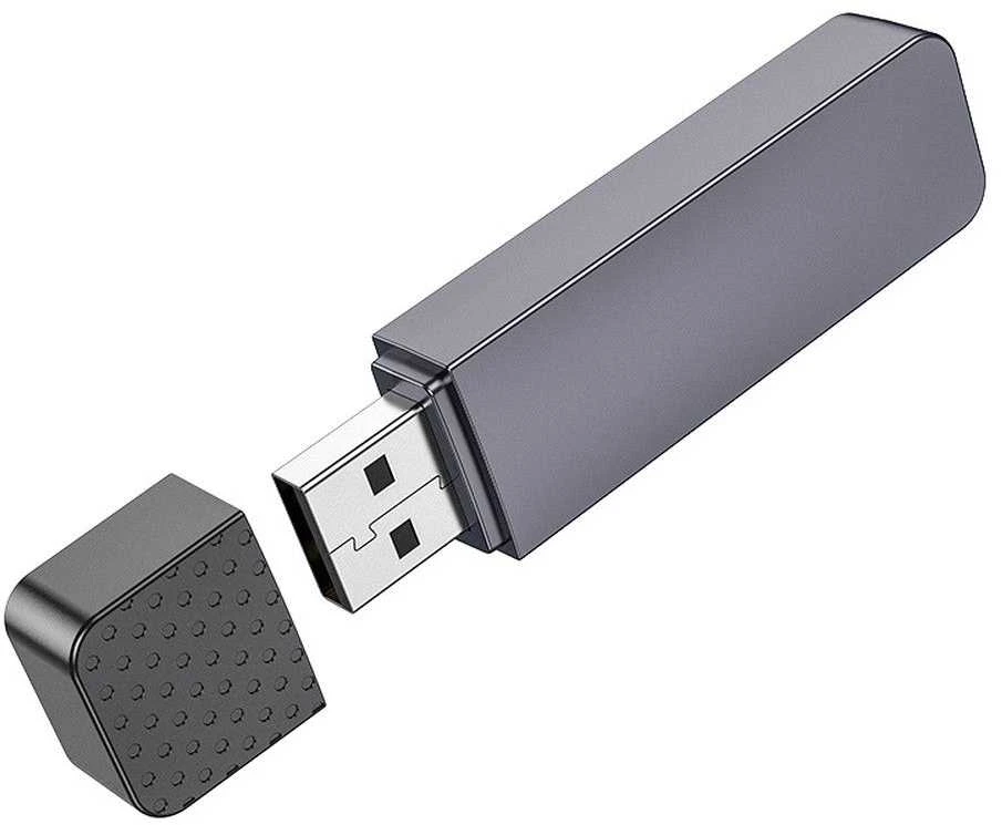 Atminties kortelių skaitytuvas Hoco HB45 2-in-1 USB2.0 pilkas