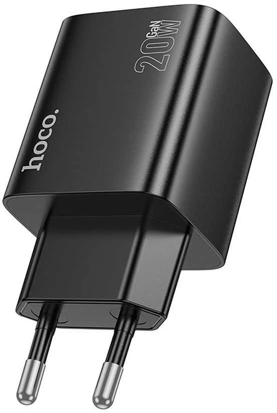 Phone charger Hoco 2 x USB C + 2 x USB A QC3.0 PD 3A 20W N55 juodas