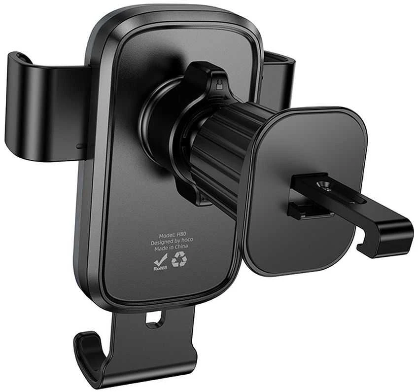 Gravity car phone holder Hoco air vent H80 juodas and pilka