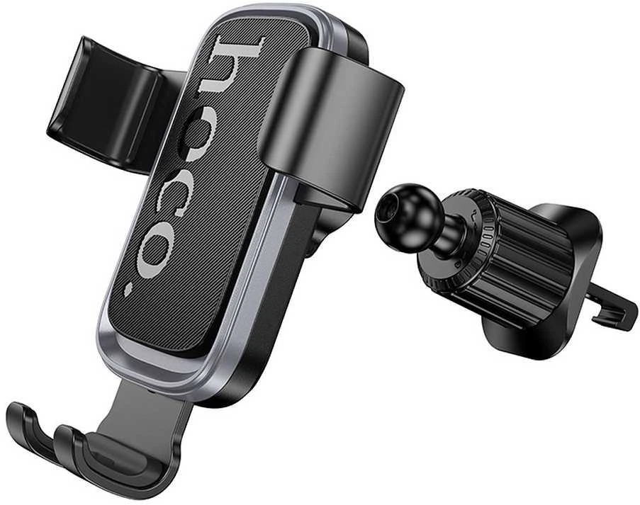Gravity car phone holder Hoco air vent H80 juodas and pilka