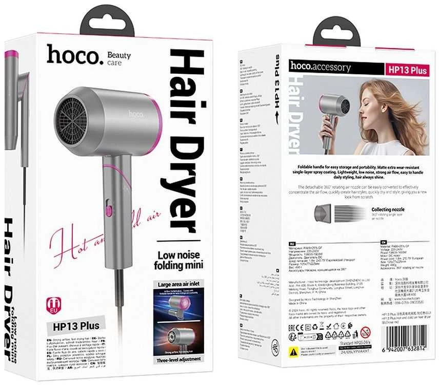 Plaukų džiovintuvas Hoco foldable HP13 Plus rose red