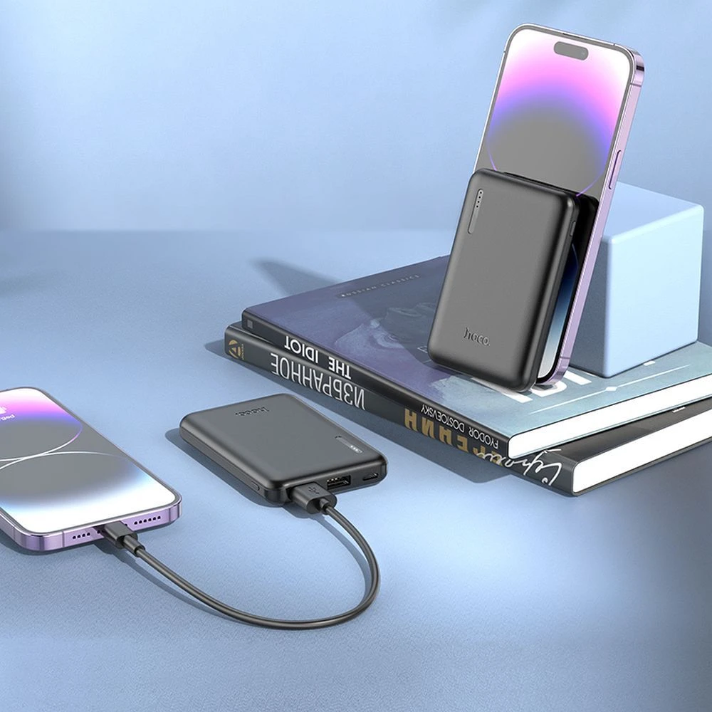 HOCO išorinė baterija 5000 mAh 2A J115 juoda