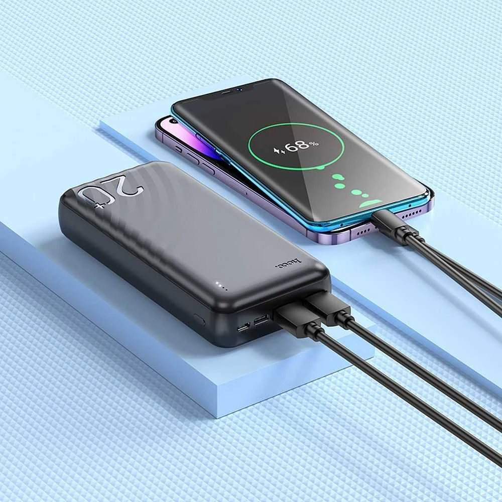 HOCO maitinimo blokas 20000 mAh 2A J123A juodas