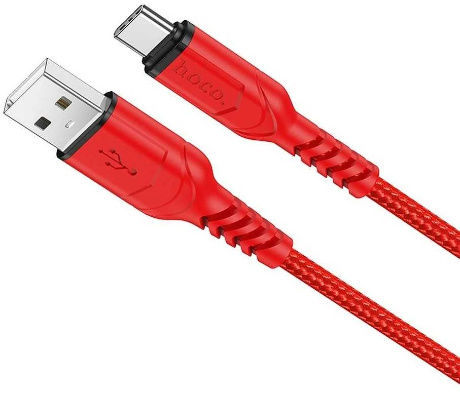 USB A į USB C laidas Hoco QC 3A 1 m X59 raudonas