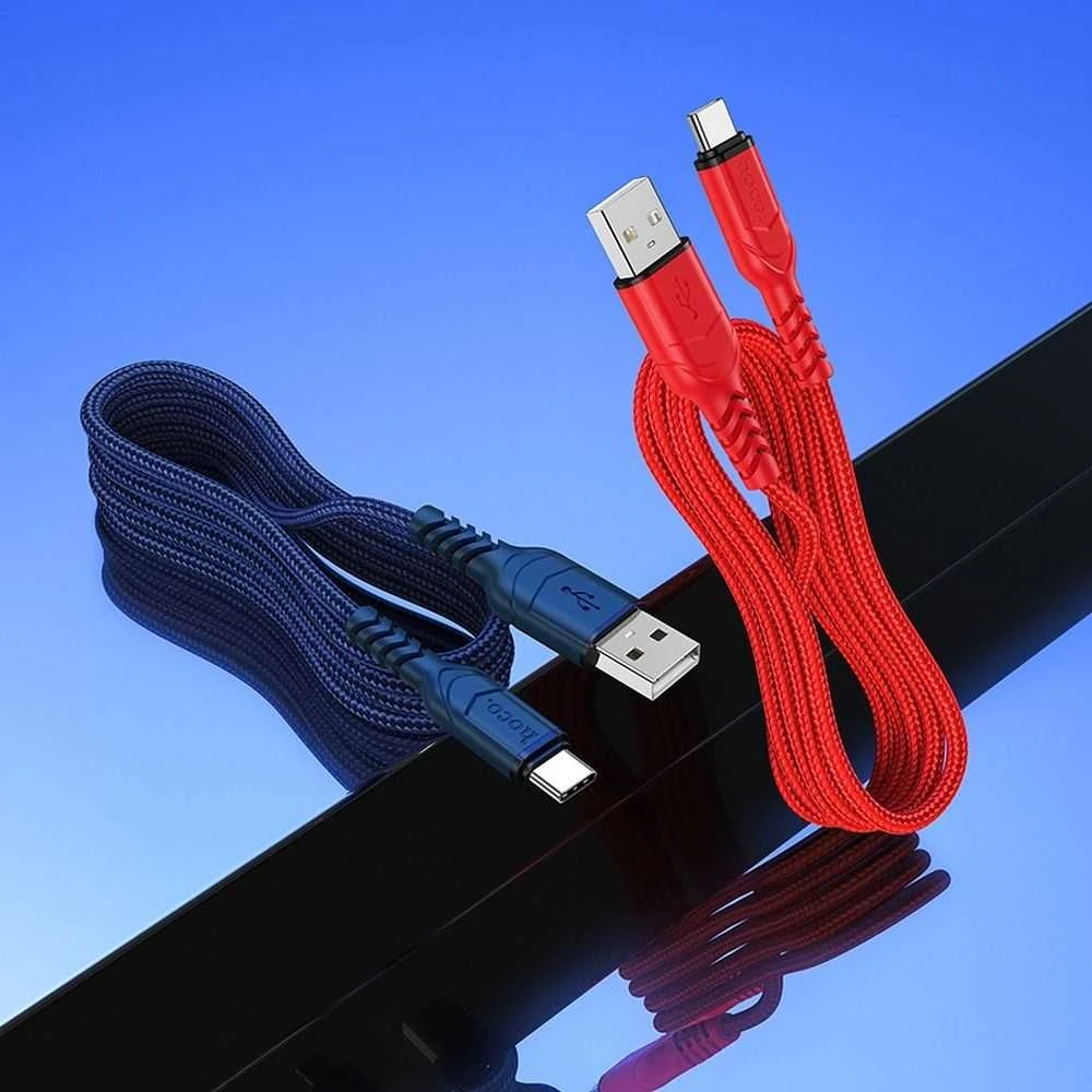 USB A į USB C laidas Hoco QC 3A 1 m X59 raudonas