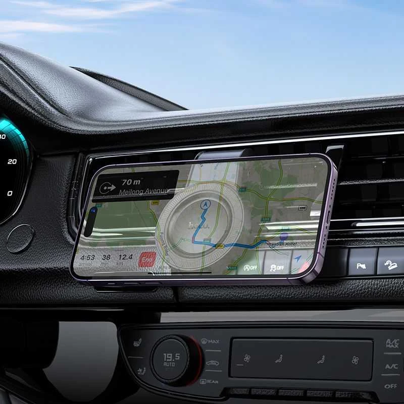 Magnetinis automobilio telefono laikiklis, suderinamas su „Magsafe Hoco“ oro išleidimo anga H59 juodas