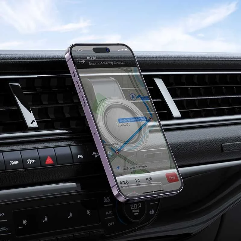 Magnetinis automobilio telefono laikiklis, suderinamas su „Magsafe Hoco“ oro išleidimo anga H59 juodas