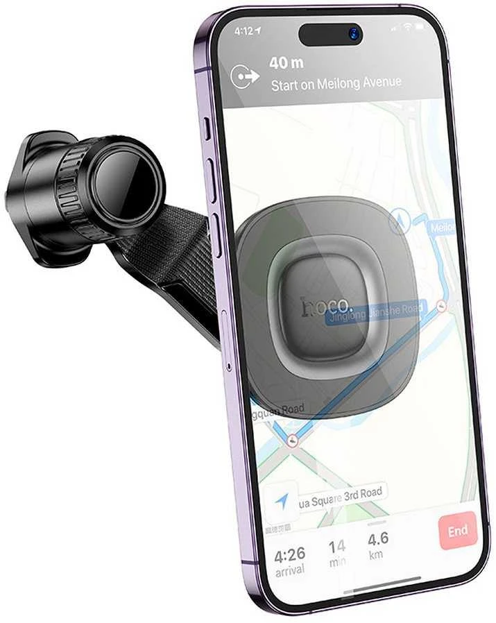 Magnetinis automobilio telefono laikiklis, suderinamas su „Magsafe Hoco“ oro išleidimo angos H74 juodas ir pilka