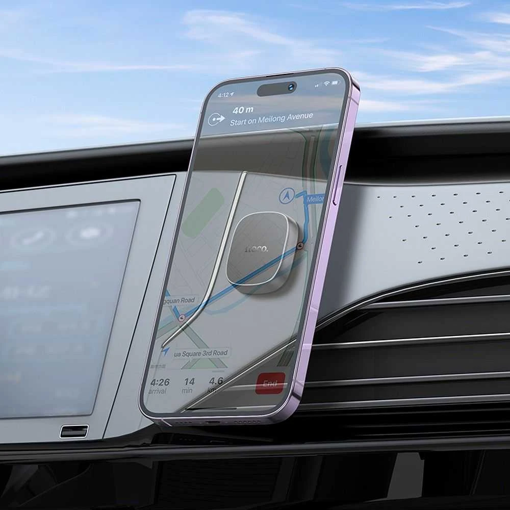 Automobilinis universalus telefono laikiklis Hoco H52 tvirtinamas ant prietaisų skydelio, magnetinis juodas
